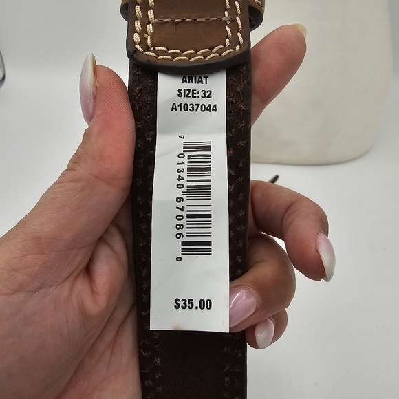 Ariat Men's Leather Belt - Size 32 - Brand New with Tags - Picture 4 of 4